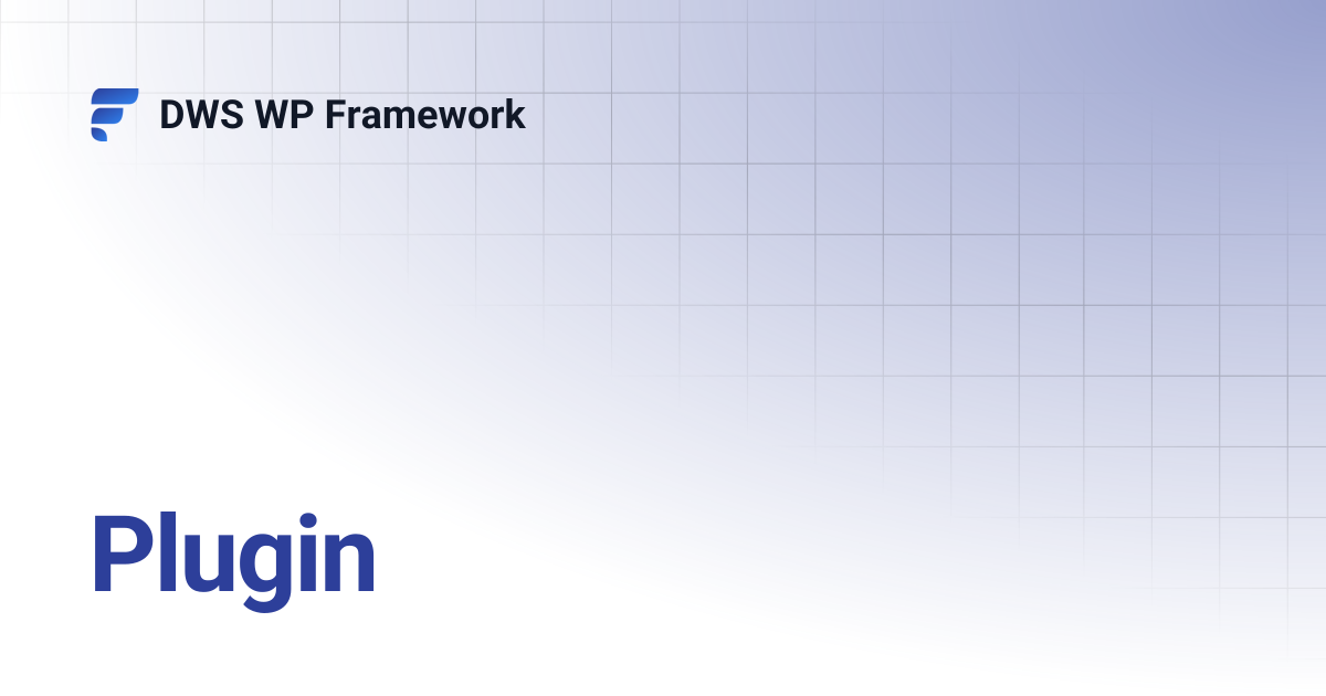 Plugin | DWS WP Framework